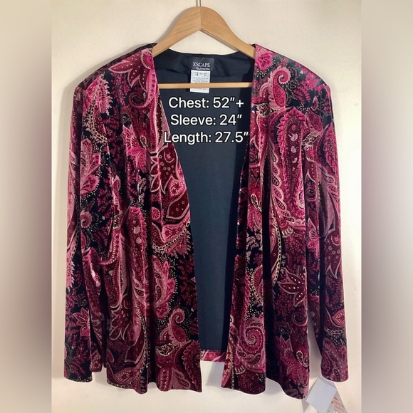 Xscape Joanna Chen 2pc Velvet Tank Cardigan Evening Set Size 3X Sparkle Vintage - Picture 5 of 14